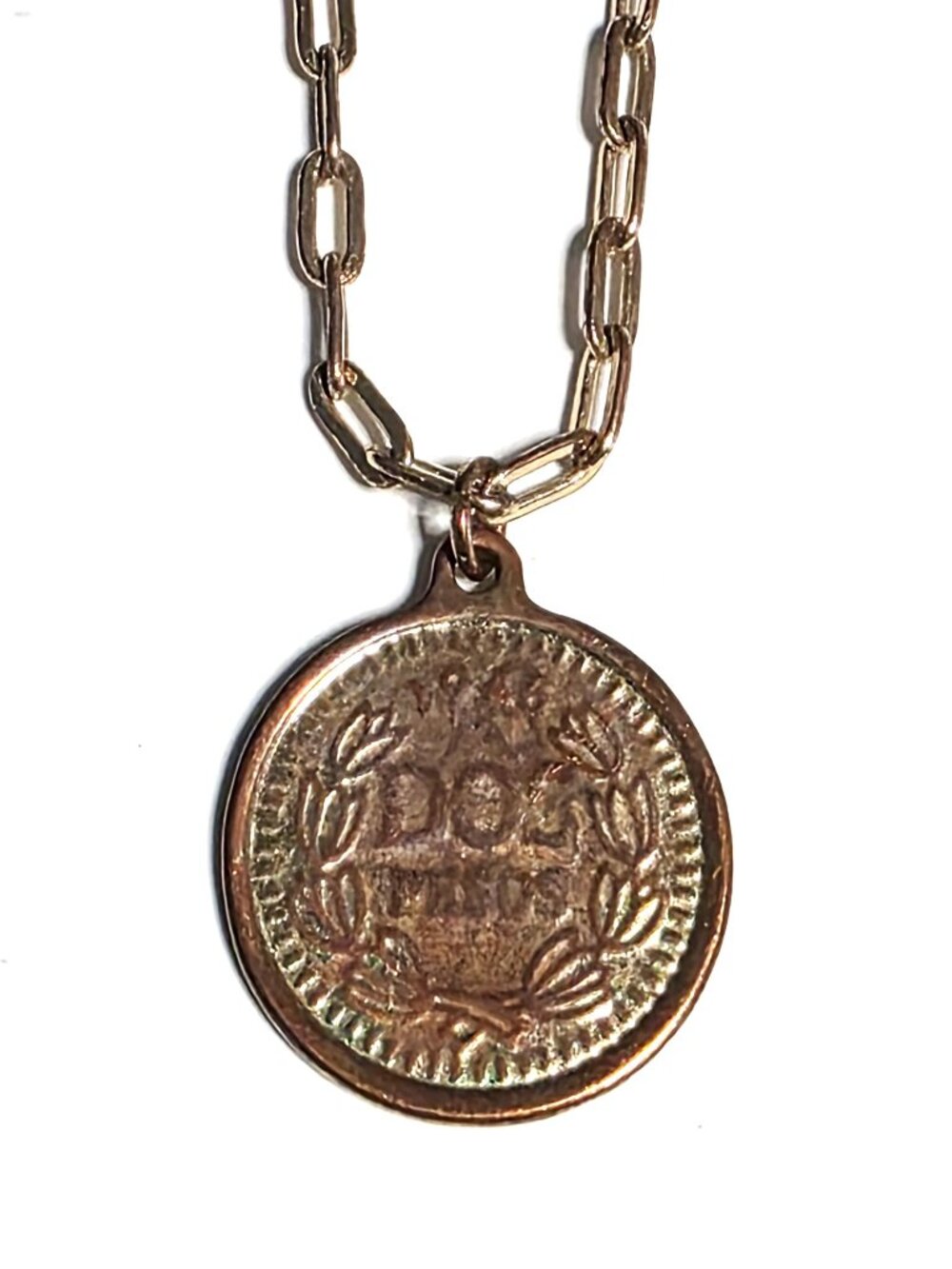 Isle of Man 1946 Dos Pesos coin charm necklace
